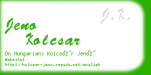 jeno kolcsar business card